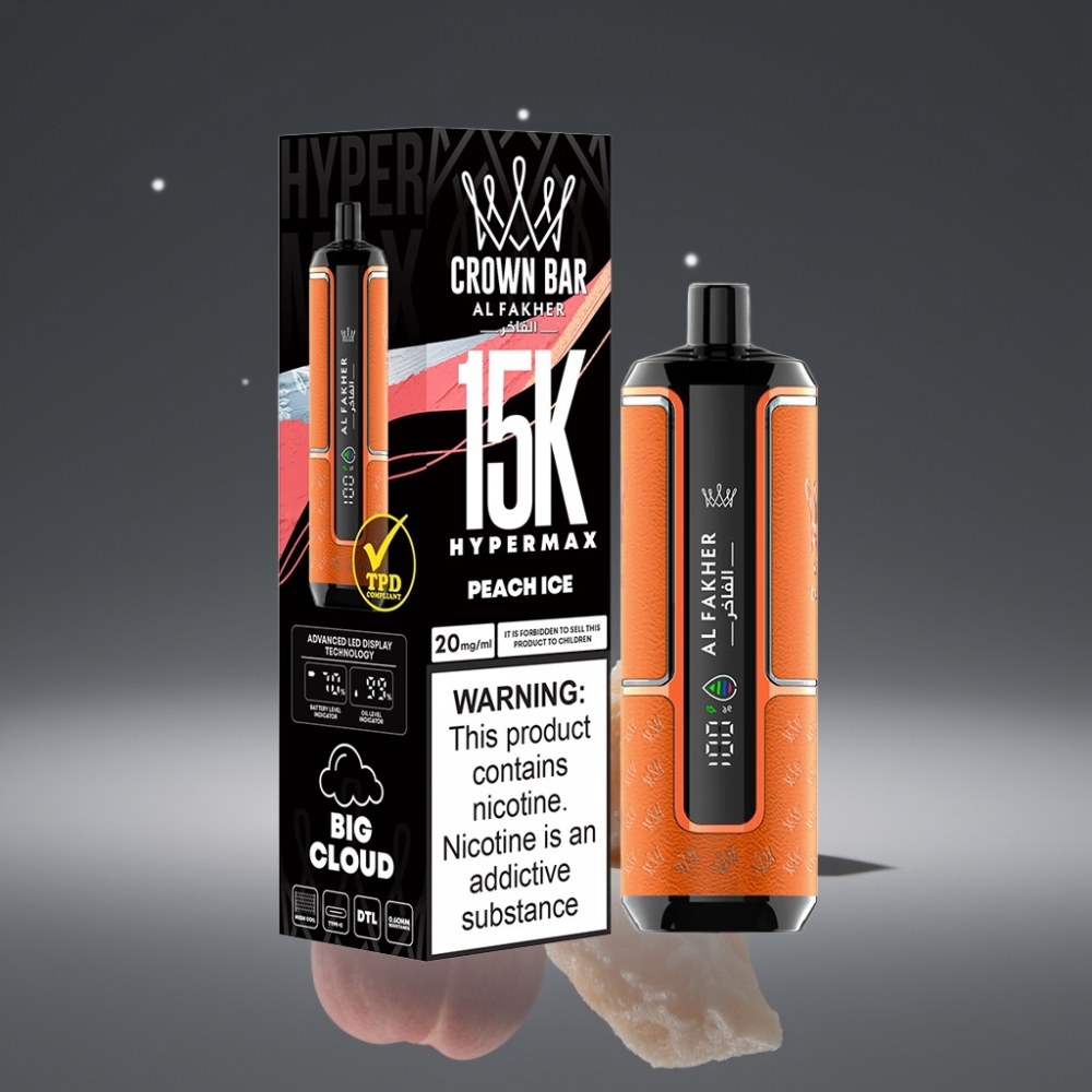 Al Fakher Crown Bar 15K Hypermax Wegwerp Vape Kit 22ml 600mAh Peach Ice