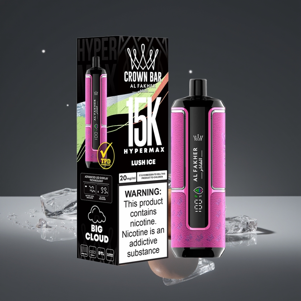 Al Fakher Crown Bar 15K Hypermax Wegwerp Vape Kit 22ml DTL Type-C Luch Ice