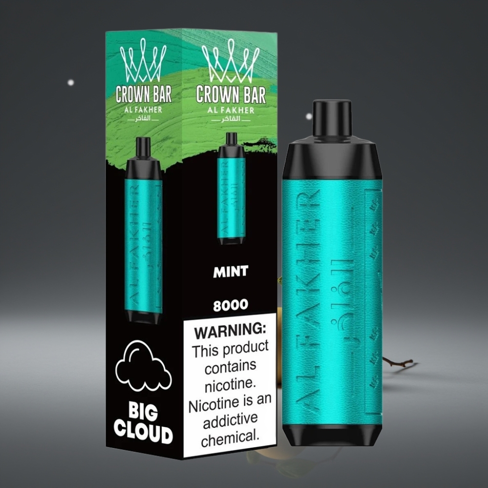 Al Fakher Crown Bar 8000 Crystal Wegwerp Vape met 18ml en Mint Smaak