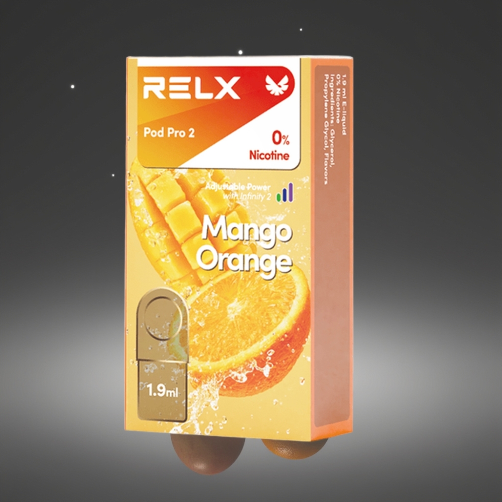RELX Pod Pro 2 0% Nicotine 600 Puffs 1.9ml Mango Orange