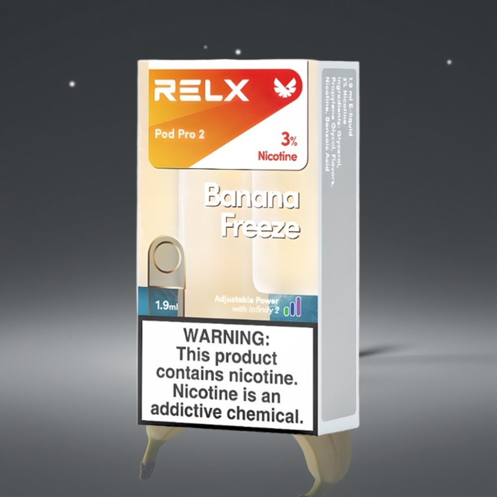 RELX Pod Pro 2 600 Puffs 3% Nicotine Banana Freeze 1.9ml
