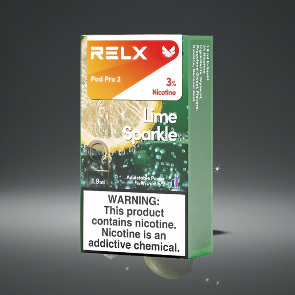 RELX Pod Pro 2 600 Puffs 3% Nicotine Lime Sparkle 1.9ml