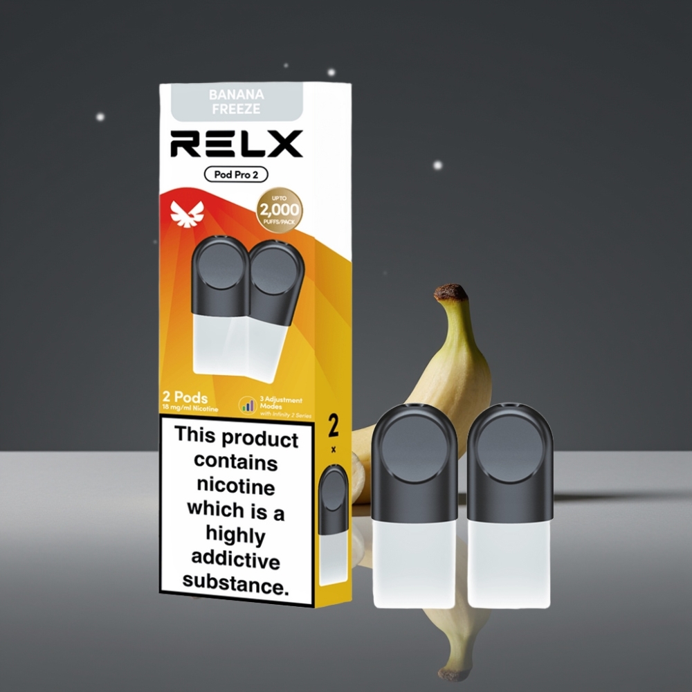 RELX Pod Pro 2 600 puffs 1,9ml Banana Freeze 1,8% nicotine
