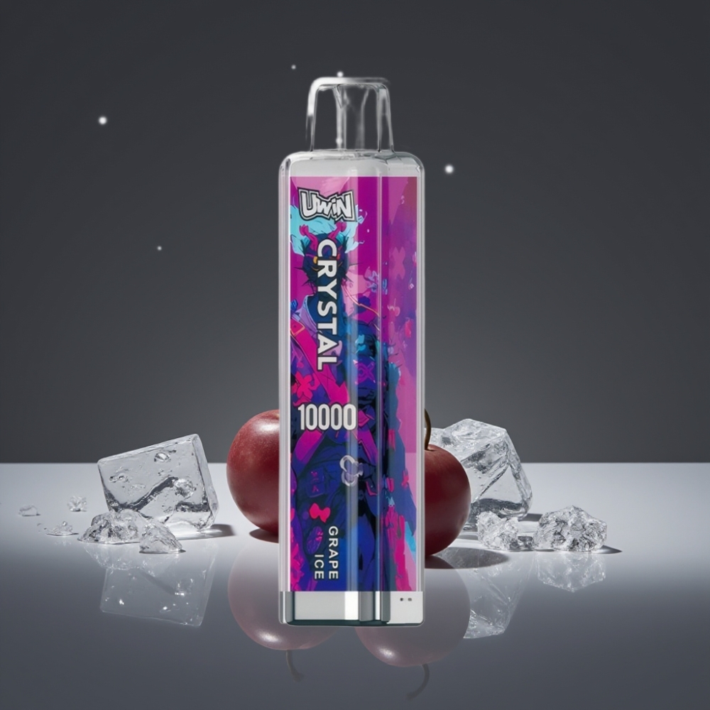 UWIN Crystal 10000 Puffs Disposable Vape 18ml 5% Mesh Coil Type-C RGB Grape Ice