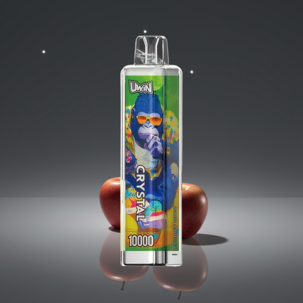 UWIN Crystal 10000 Puffs Disposable Vape Tweeling Appel met RGB-verlichting en Type-C opladen