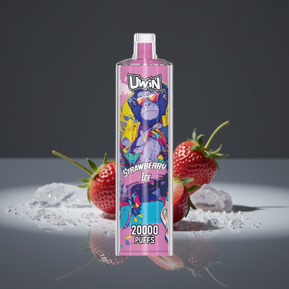 Uwin Shisha Hookah Crystal 20000 Puffs 22ml Mesh Coil Type-C Aardbei Ice