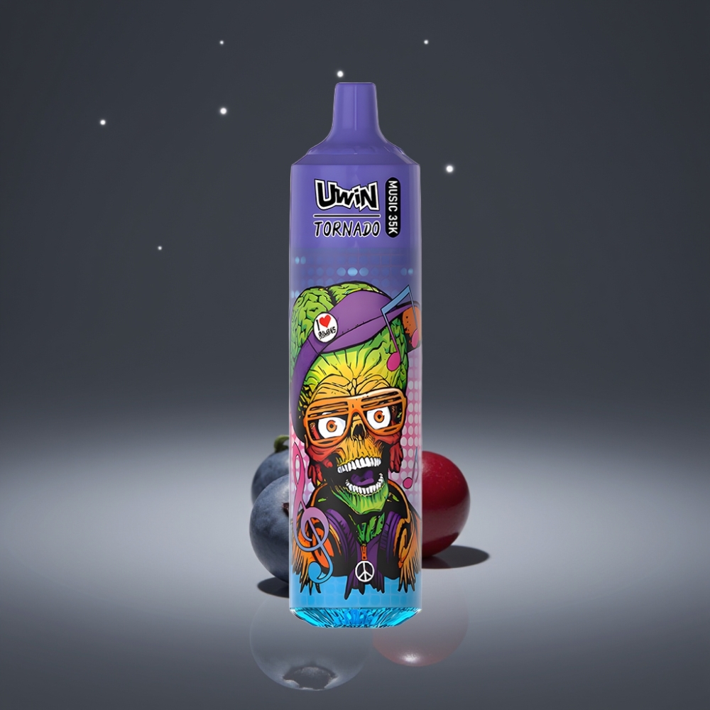 Uwin Tornado 35K Muziek Disposable Vape 600mAh Mesh Blueberry Kers Cranberry