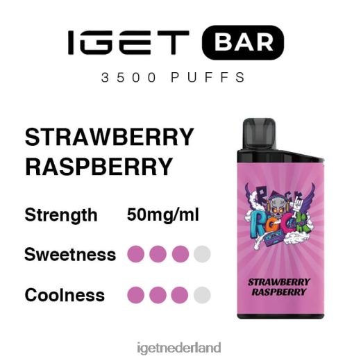 IGET vape shop bar 3500 trekjes 46N8T273 aardbei framboos