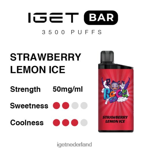 IGET vape shop bar 3500 trekjes 46N8T293 aardbei-citroenijs