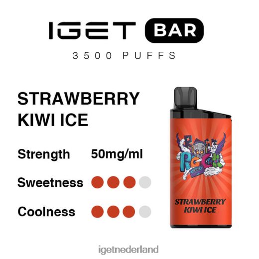 IGET vape shop bar 3500 trekjes 46N8T303 aardbei-kiwi-ijs