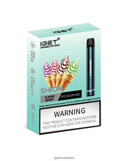 3 x IGET vape shop shion 46N8T13 smaak barst